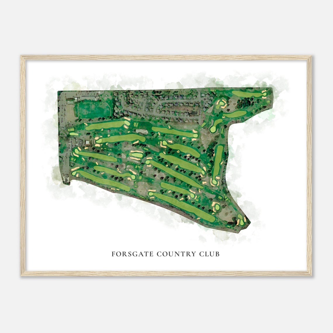 Forsgate Country Club Classic Aerial Watercolor Golf Course Poster - Image 2