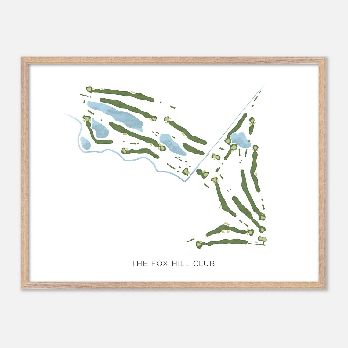 The Fox Hill Club Longmont Colorado Modern Watercolor Golf Map Poster