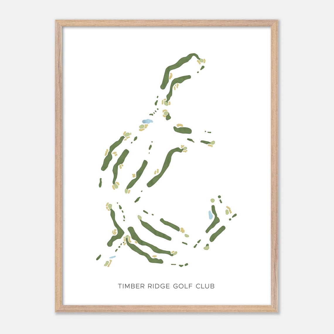 Timber Ridge Golf Club Minimalist Watercolor Fairway Map Poster - Image 6