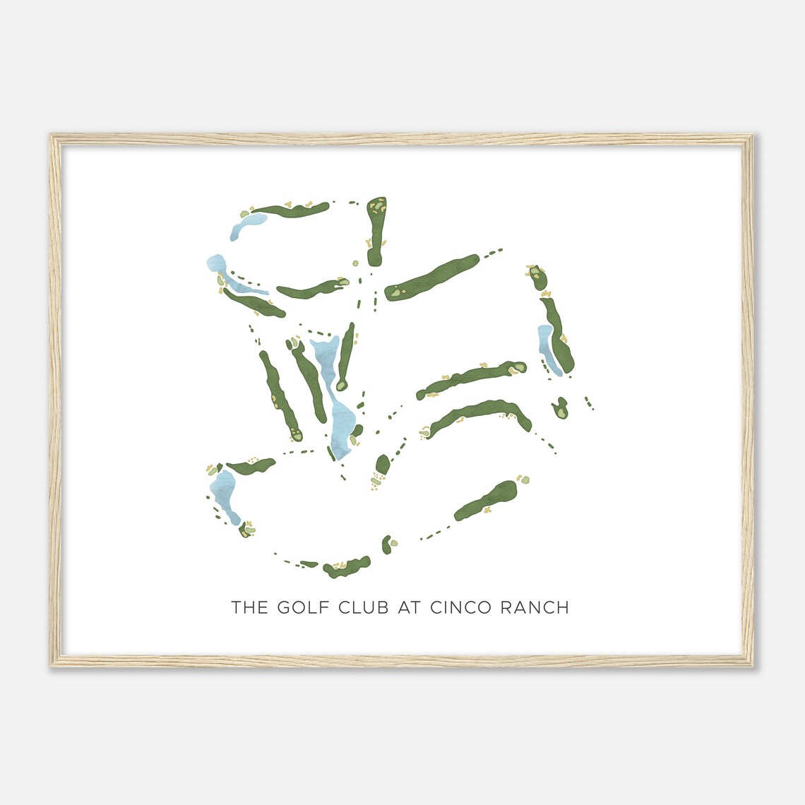 The Golf Club at Cinco Ranch Texas Modern Watercolor Course Map Poster - Image 2