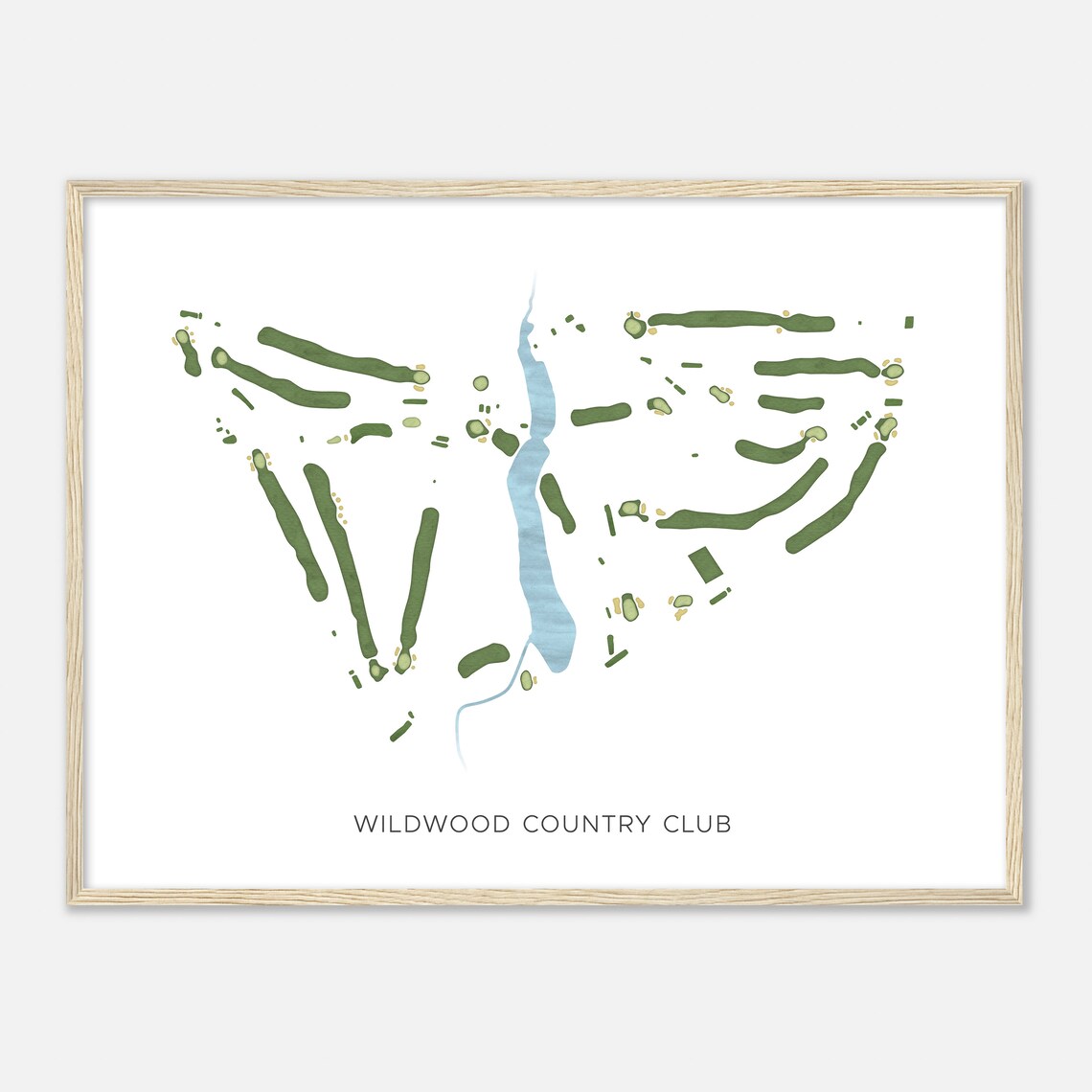 Wildwood Country Club Kentucky Modern Watercolor Course Map Poster - Image 2