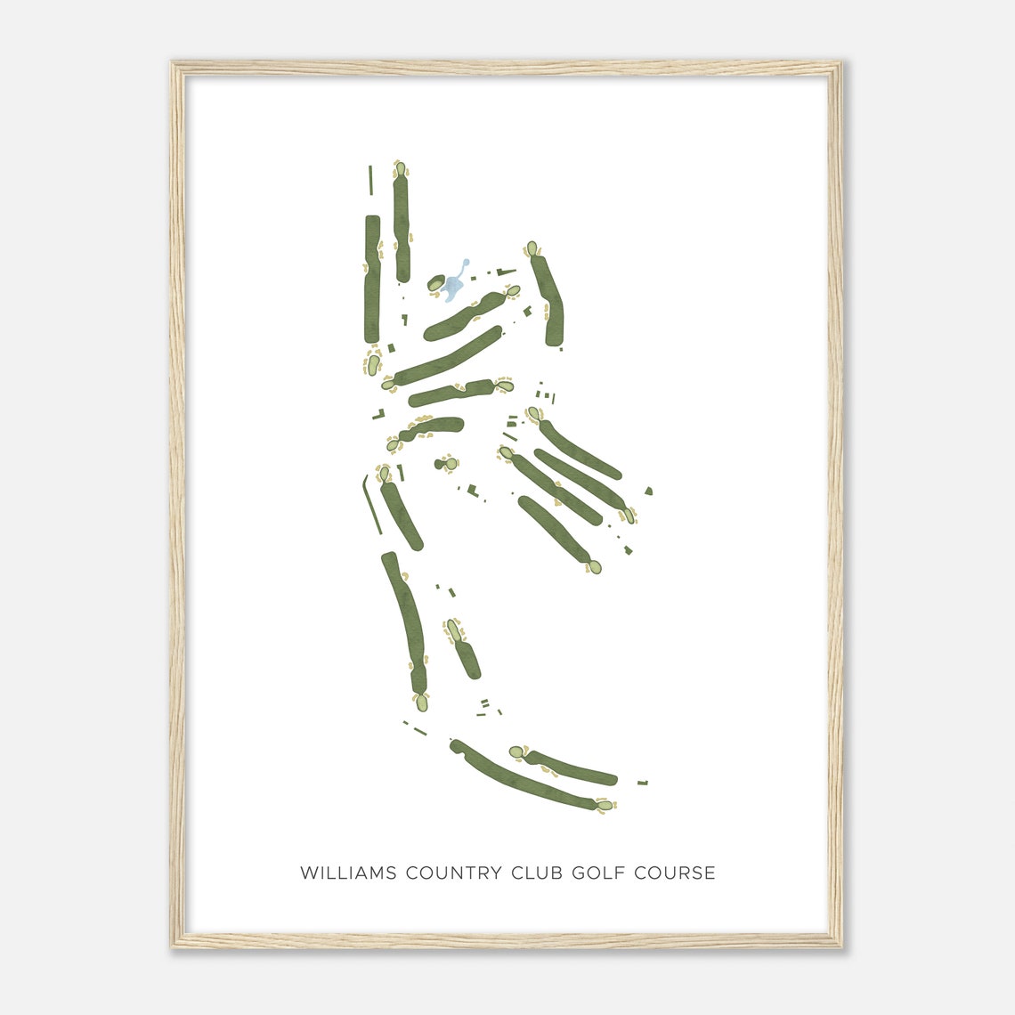 Williams Country Club Golf Course West Virginia Modern Watercolor Map Golfer Gift Golf Wall Art Golf Poster Print Course Layout