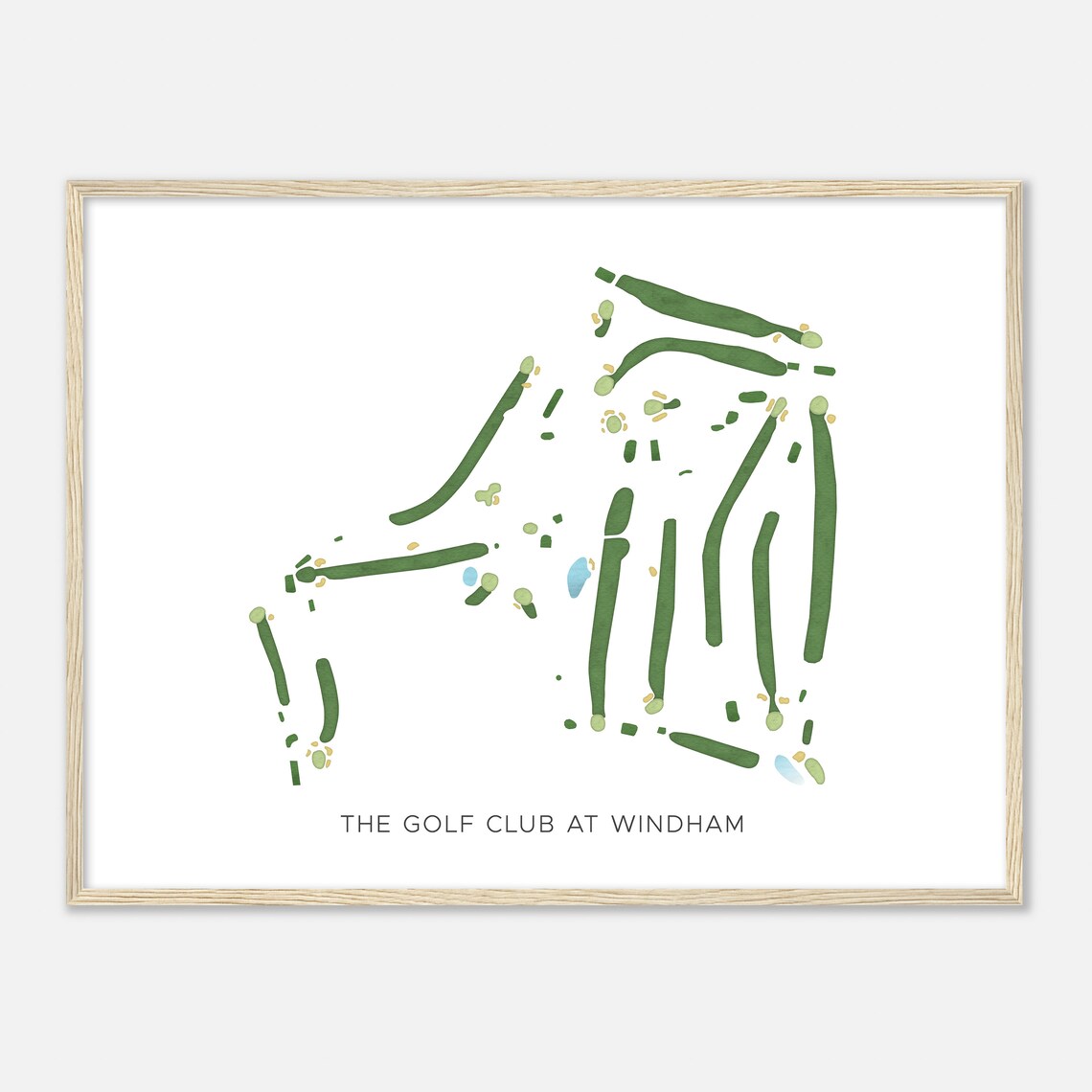 The Golf Club At Windham Connecticut Modern Watercolor Map Golfer Gift Golf Wall Art Golf Poster Print Course Layout