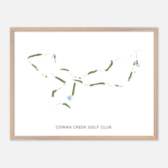 Cowan Creek Golf Club In Georgetown Texas Modern Watercolor Map Golfer Gift Golf Wall Art Golf Poster Print Course Layout