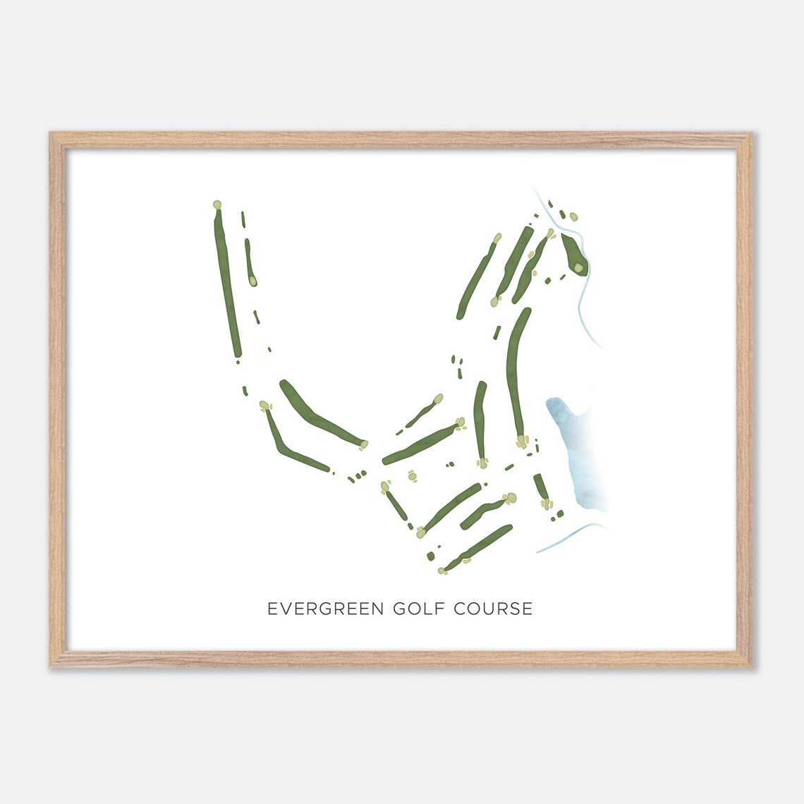 Evergreen Golf Course Evergreen Colorado Modern Watercolor Golf Map Poster