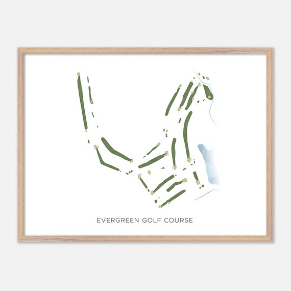 Evergreen Golf Course Evergreen Colorado Modern Watercolor Golf Map Poster