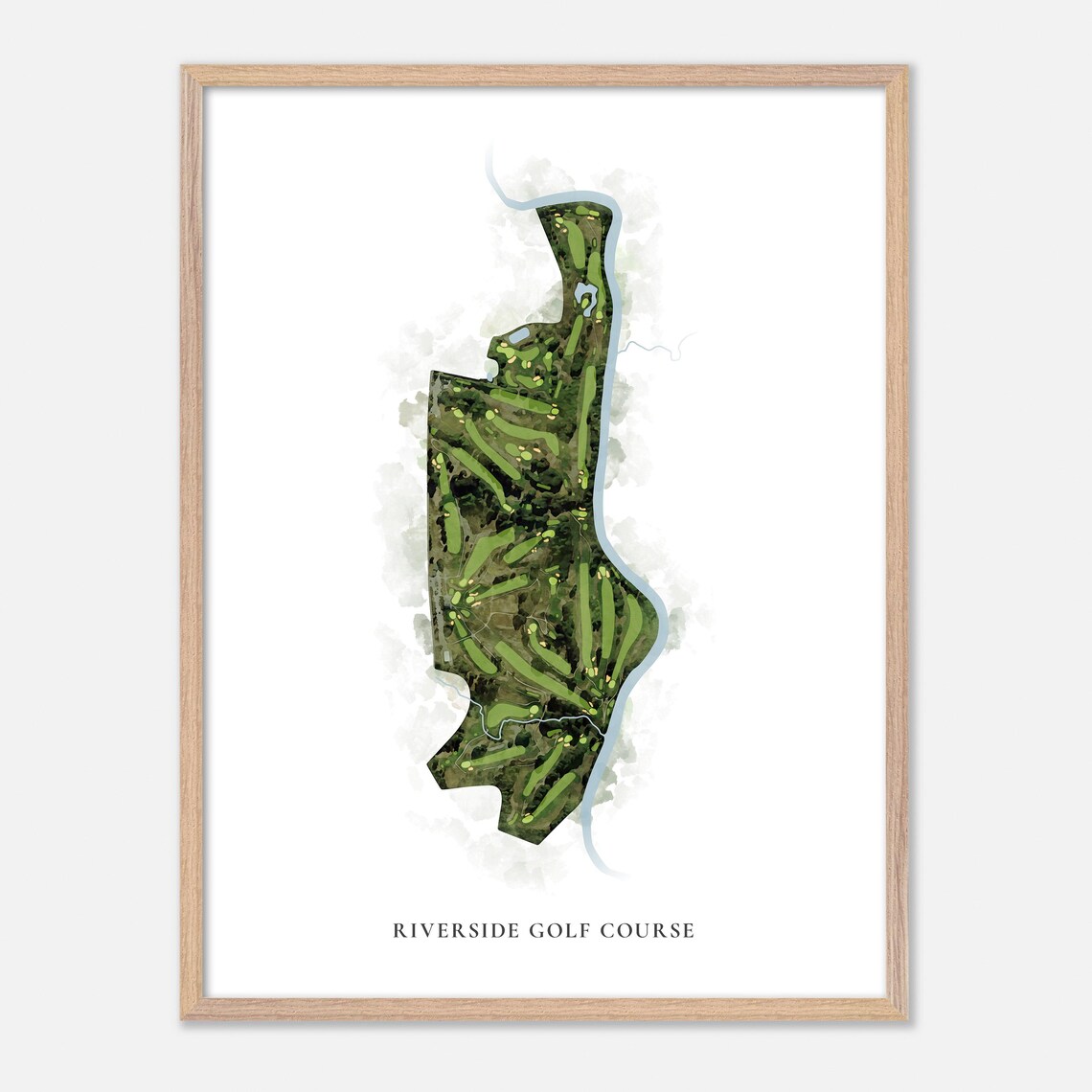 Riverside Golf Course Portland Maine Classic Watercolor Map Poster - Image 2