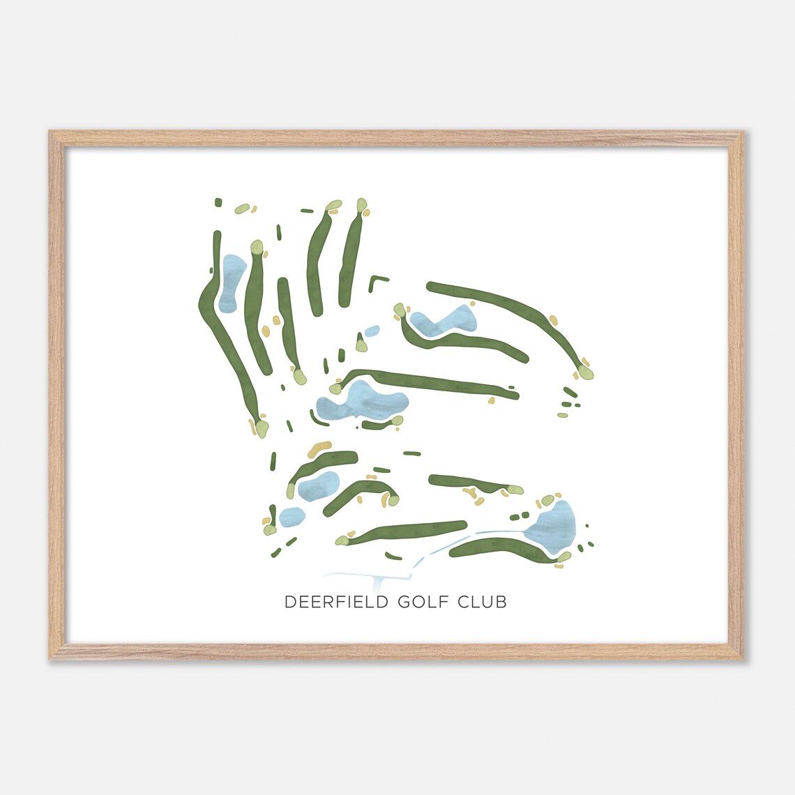 Deerfield Golf Club Oakville Canada Modern Watercolor Golf Map Poster