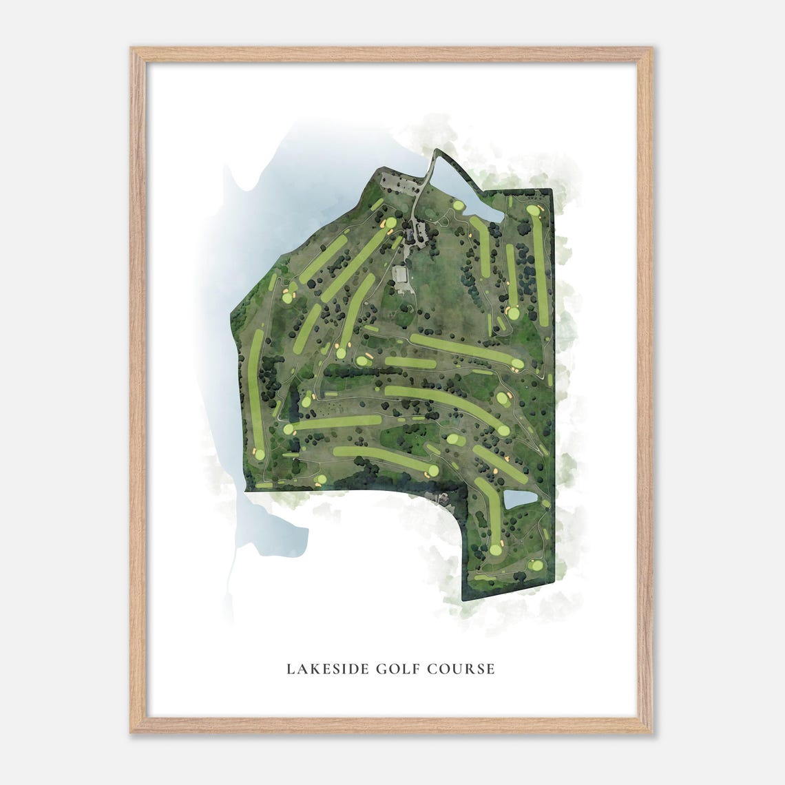 Lakeside Golf Course Lexington KY Classic Watercolor Golf Map Poster - Image 2