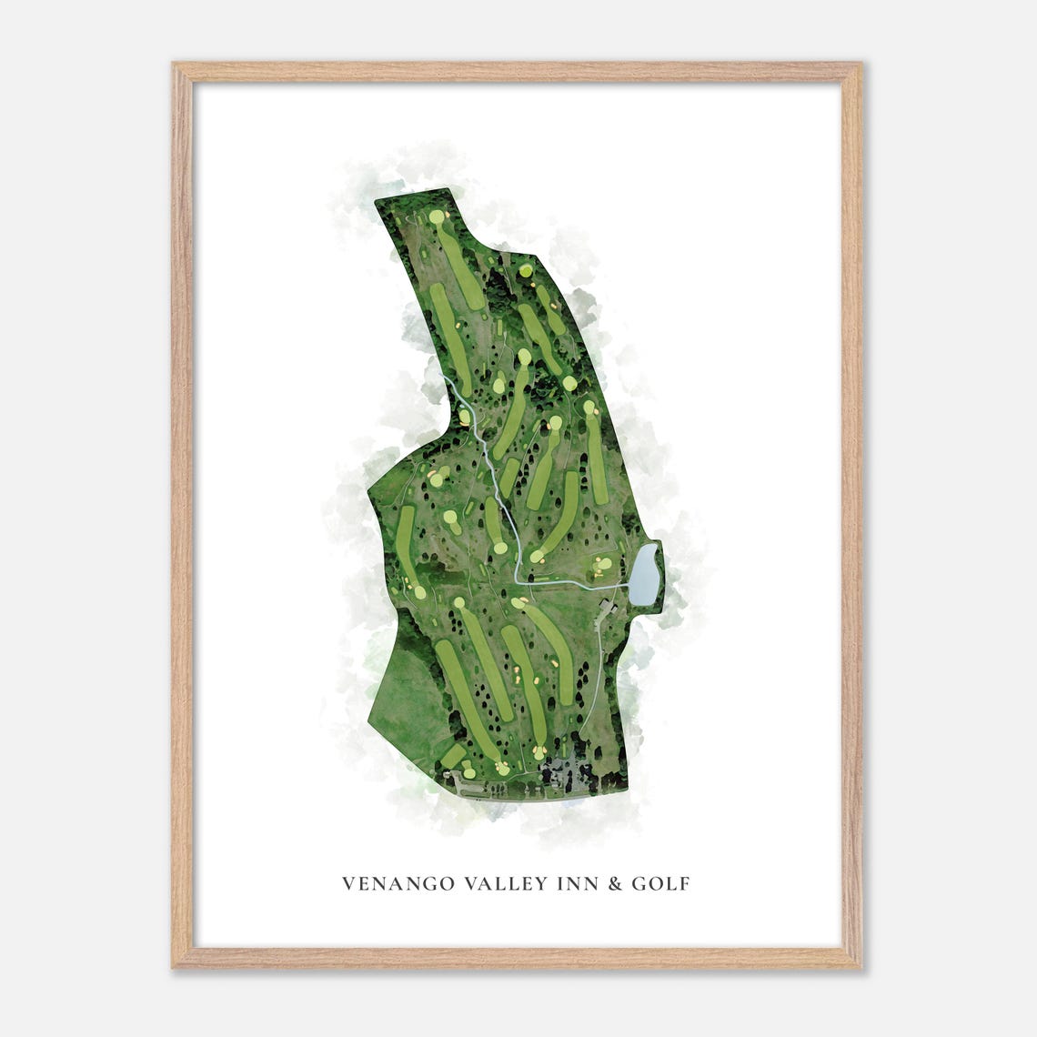 Venango Valley Inn and Golf Watercolor Aerial Course Map Poster - Image 6