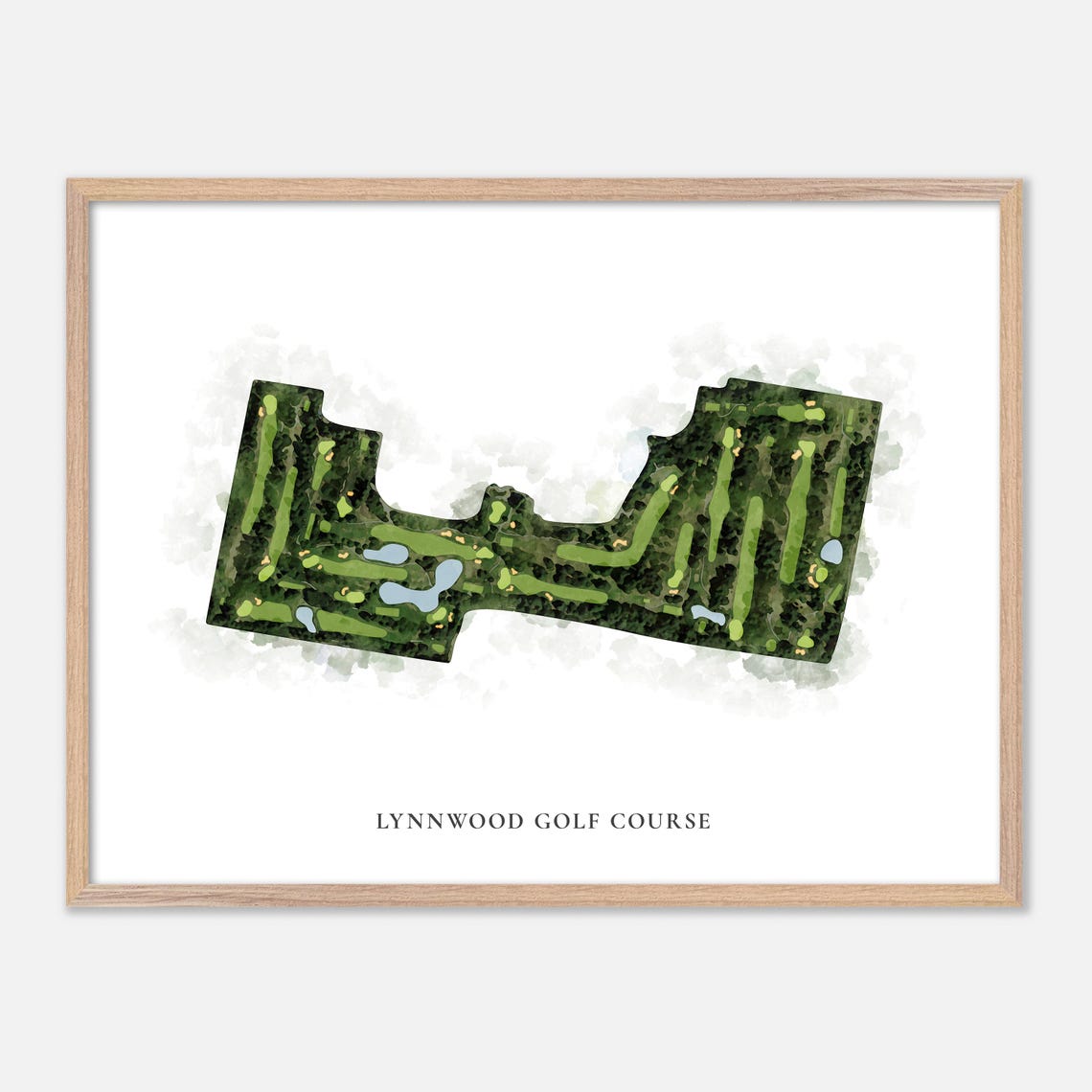 Lynnwood Golf Course Watercolor Map Art Washington Golfer Poster
