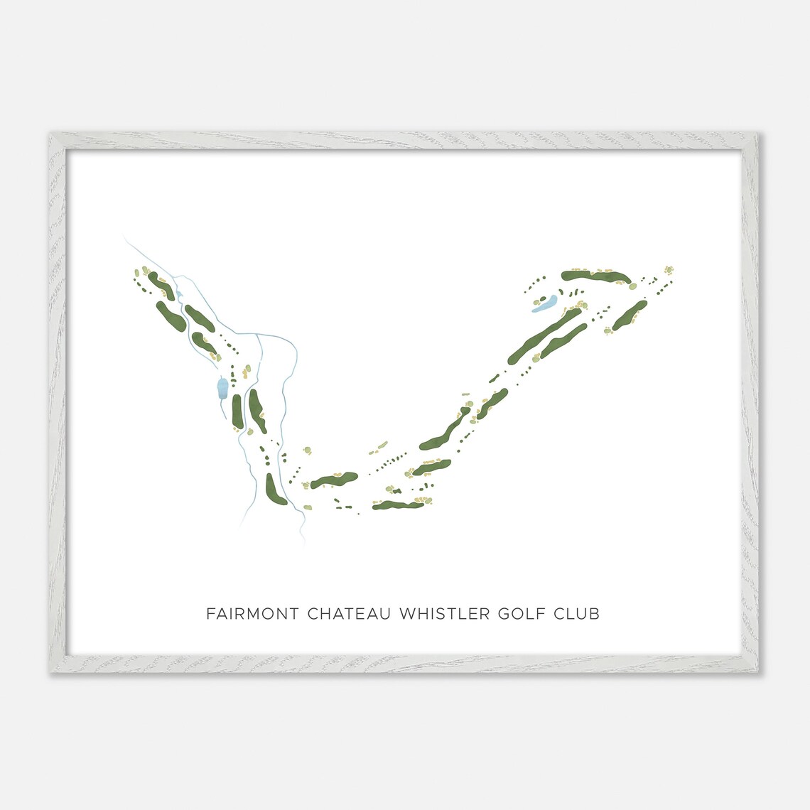 Fairmont Chateau Whistler Golf Club Modern Minimalist Watercolor Golf Map Poster - Image 3