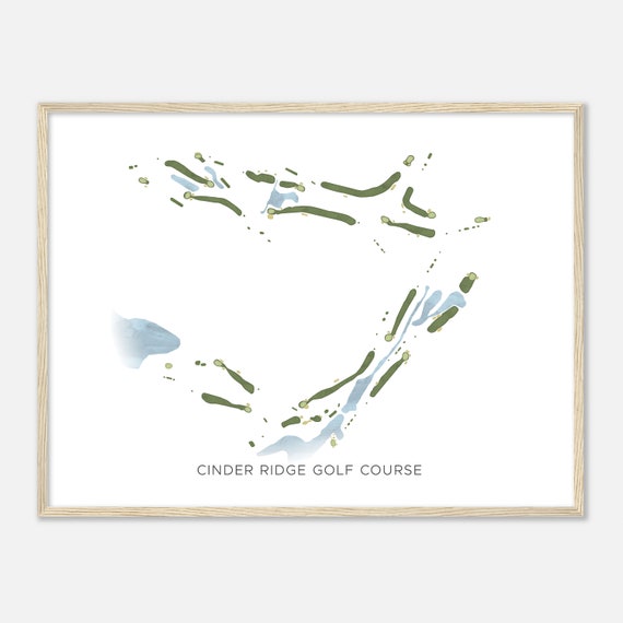 Cinder Ridge Golf Course Illinois Modern Watercolor Map Golfer Gift Golf Wall Art Golf Poster Print Course Layout