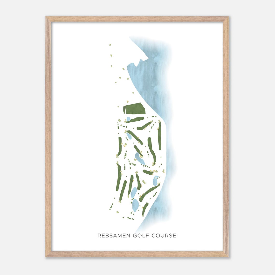 Rebsamen Golf Course Minimalist Lakeside Watercolor Map Poster - Image 6