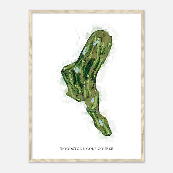 Woodstone Golf Course Pennsylvania Classic Watercolor Map Golfer Gift Golf Wall Art Golf Poster Print Course Layout