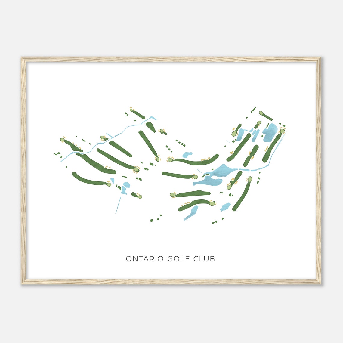 Ontario Golf Club Modern Watercolor Golf Course Map Art Poster - Image 2