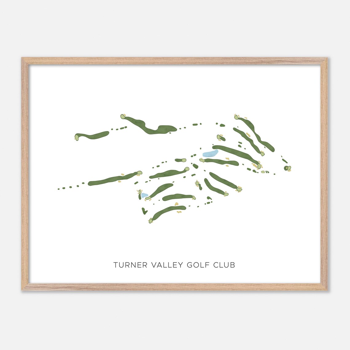 Turner Valley Golf Club Diamond Valley Canada Modern Watercolor Course Map Poster