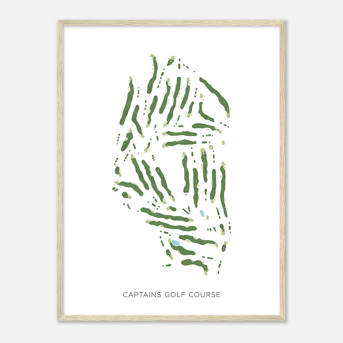 Captains Golf Course Massachusetts Modern Watercolor Map Golfer Gift Golf Wall Art Golf Poster Print Course Layout
