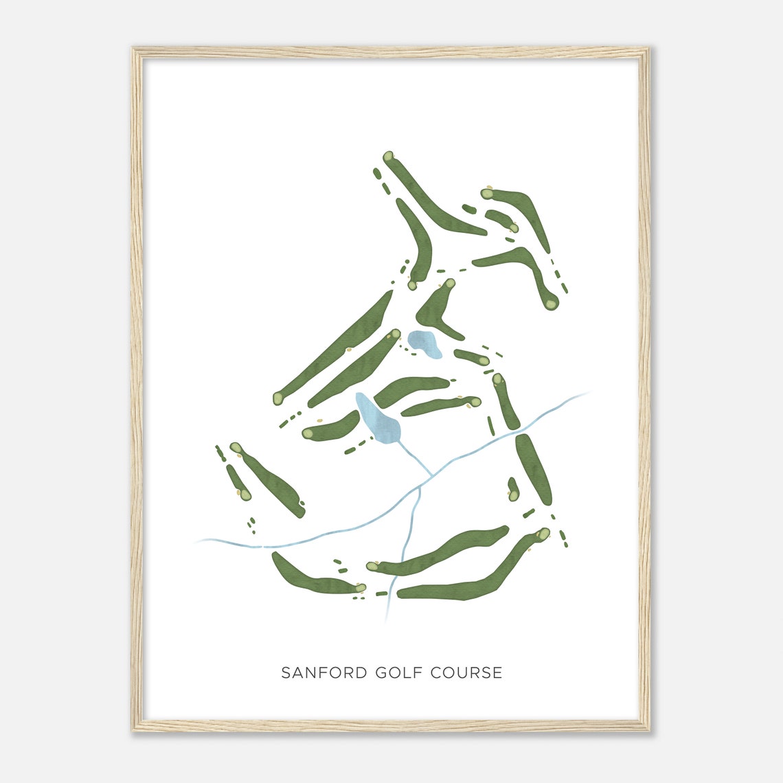 Sanford Golf Course Modern Watercolor Golf Course Map Poster - Image 2