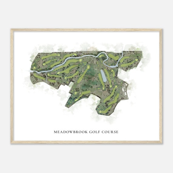 Meadowbrook Golf Course South Dakota Classic Watercolor Map Golfer Gift Golf Wall Art Golf Poster Print Course Layout