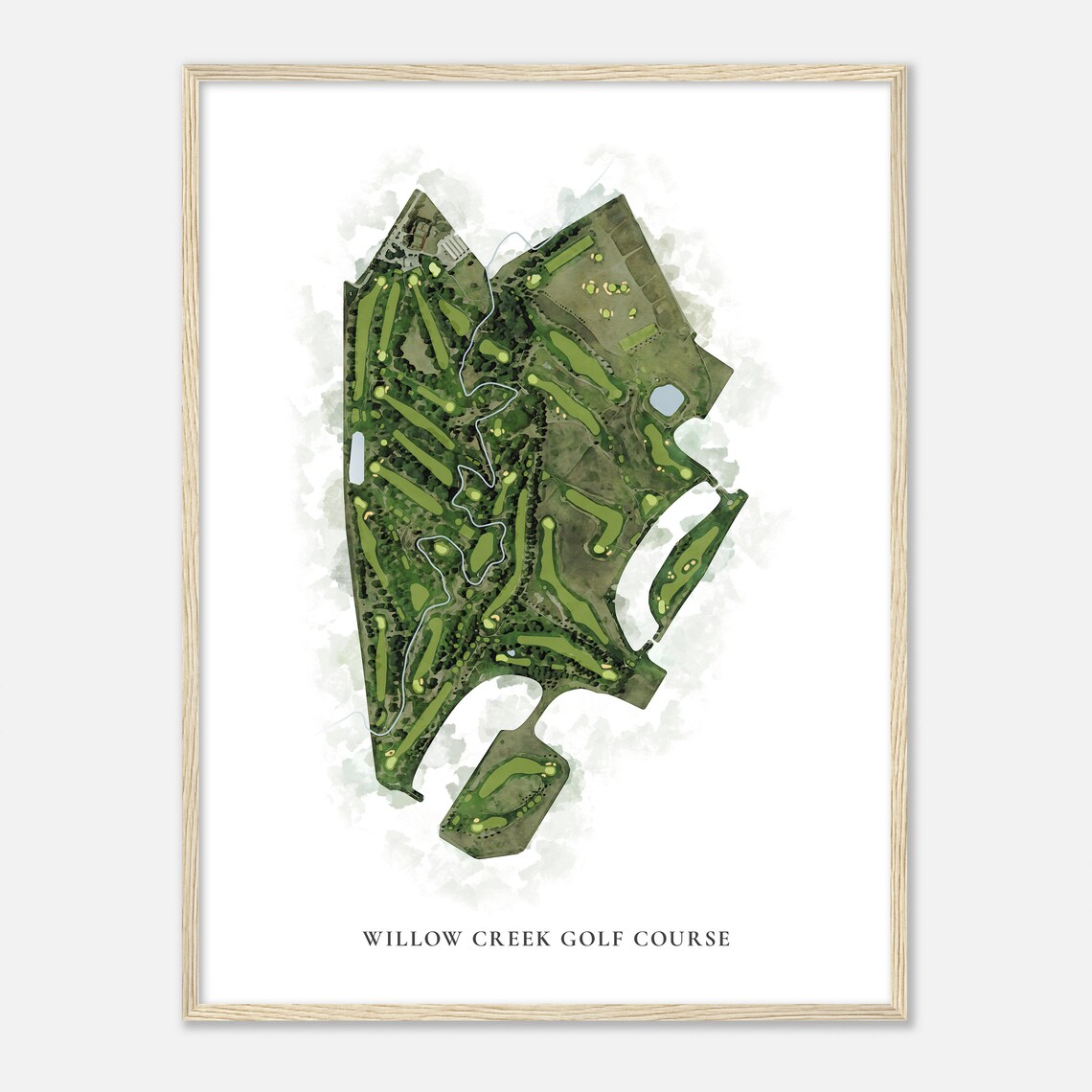 Willow Creek Golf Course Iowa Classic Watercolor Map Golfer Gift Golf Wall Art Golf Poster Print Course Layout - Image 2