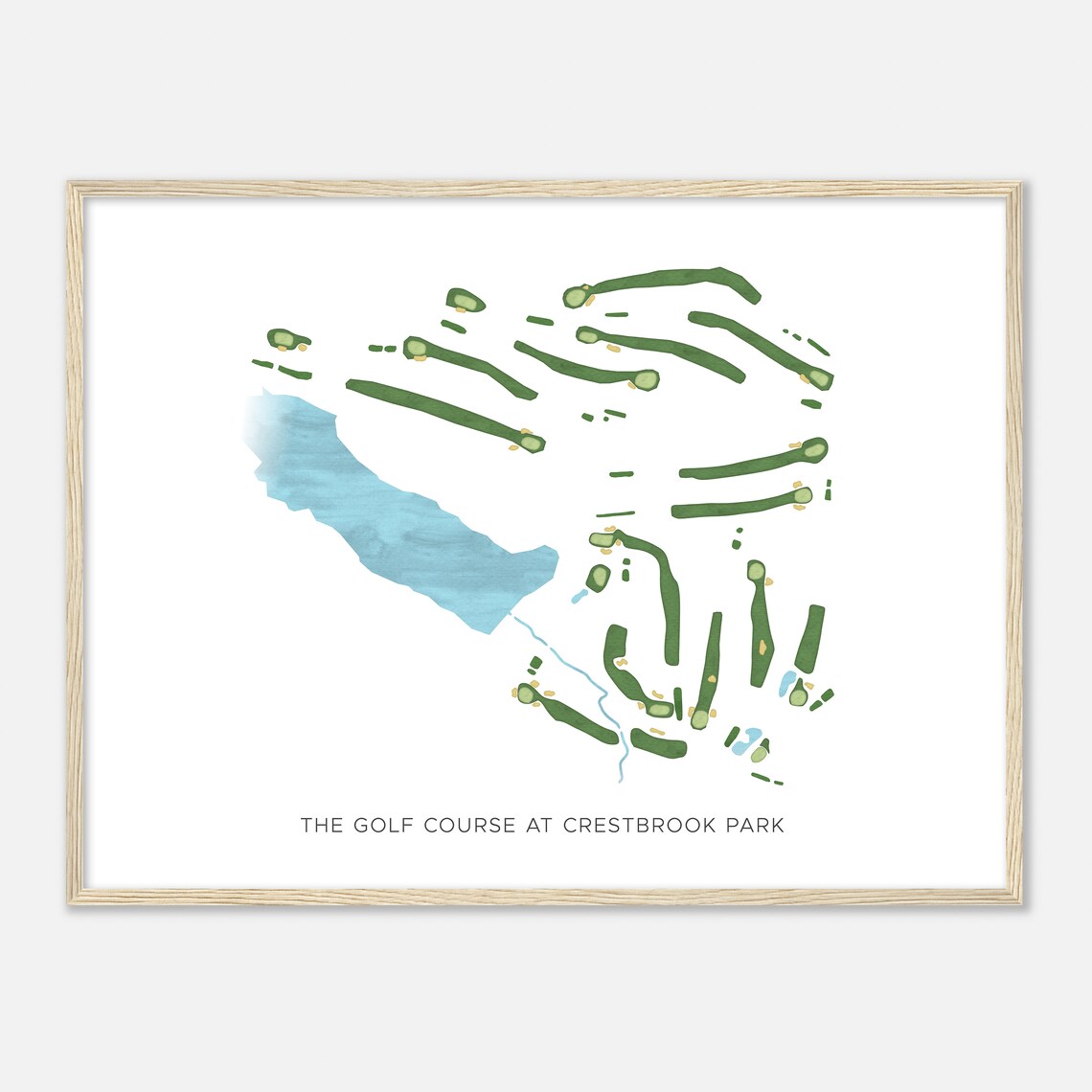 The Golf Course At Crestbrook Park Connecticut Modern Watercolor Map Golfer Gift Golf Wall Art Golf Poster Print Course Layout - Image 2