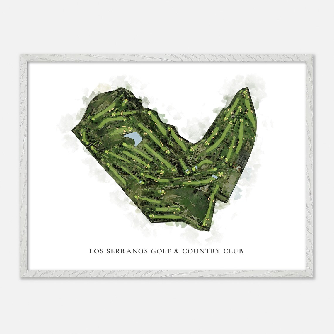 Los Serranos Golf Country Club Watercolor Map Art Print - Image 3