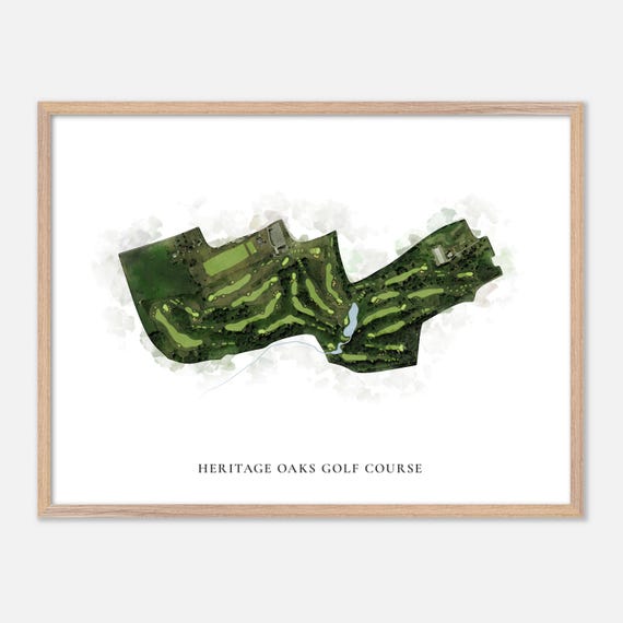 Heritage Oaks Golf Course In Harrisonburg Virginia Classic Watercolor Map Golfer Gift Golf Wall Art Golf Poster Print Course Layout