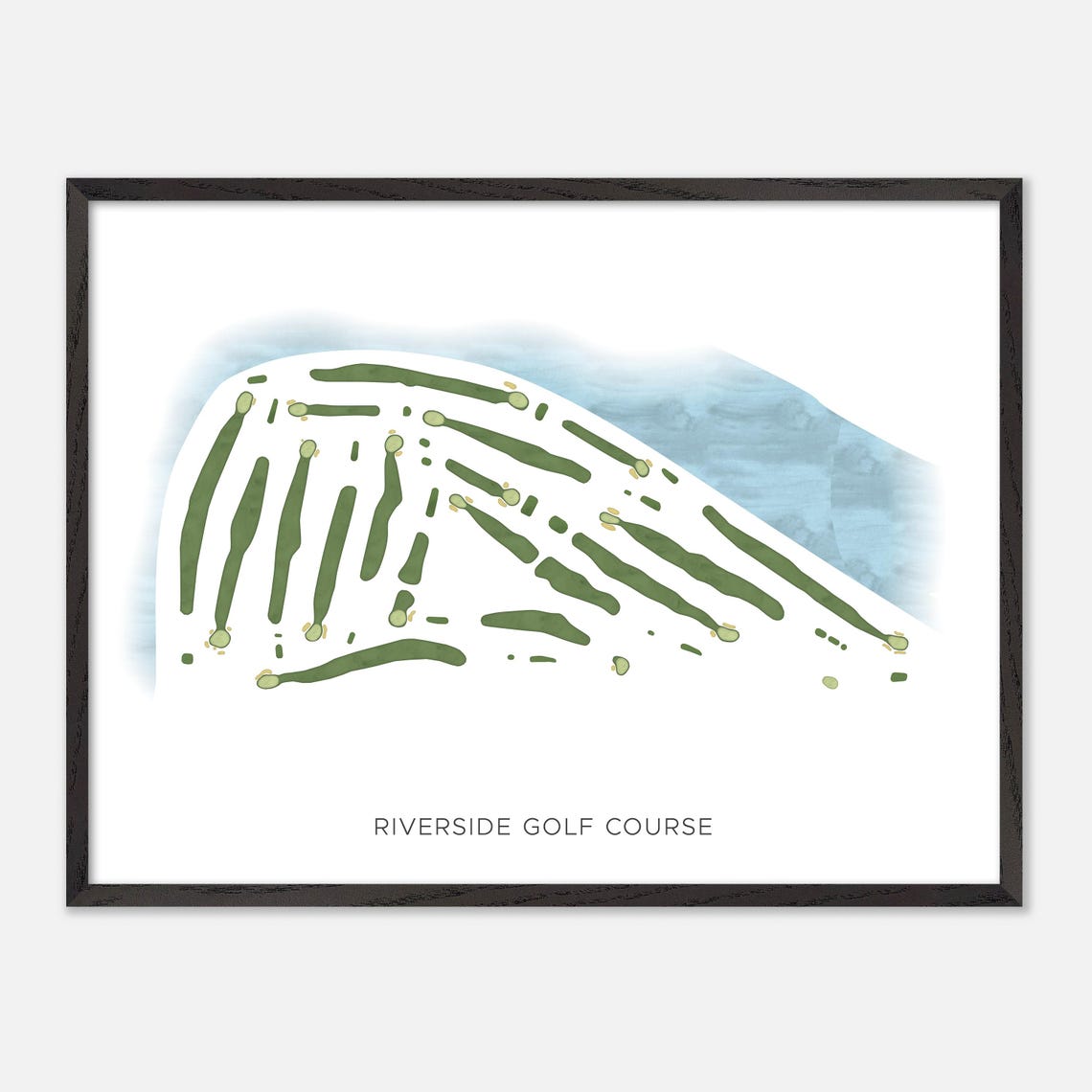 Riverside Golf Course Edmonton Minimalist Watercolor Map Poster - Image 4