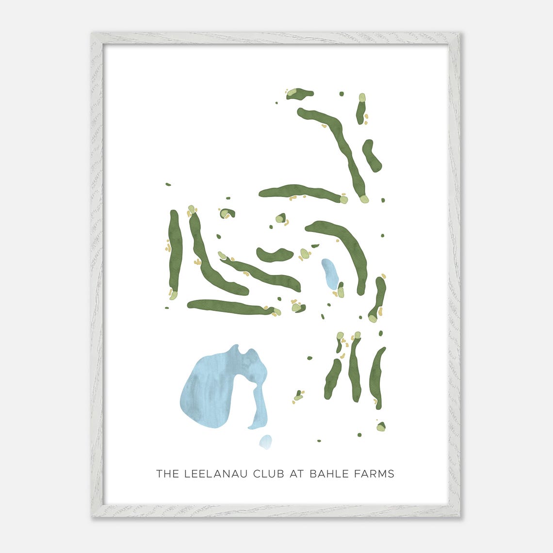 The Leelanau Club at Bahle Farms Modern Watercolor Golf Map Poster - Image 2