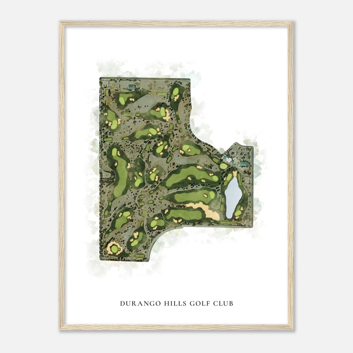 Durango Hills Golf Club Watercolor Aerial Map Golfer Gift Poster - Image 2