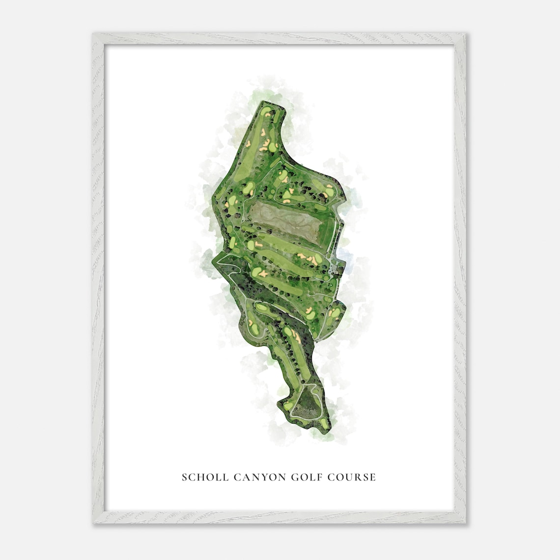 Scholl Canyon Golf Course Glendale California Classic Watercolor Poster - Image 2
