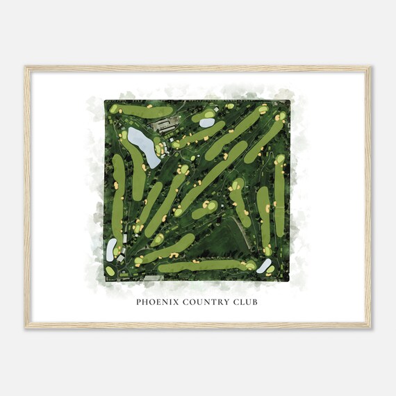 Phoenix Country Club Arizona Classic Watercolor Map Golfer Gift Golf Wall Art Golf Poster Print Course Layout