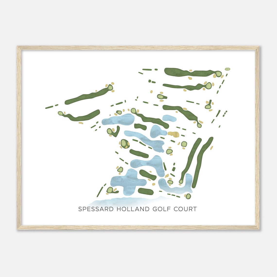 Spessard Holland Golf Court Florida Modern Watercolor Map Poster - Image 2