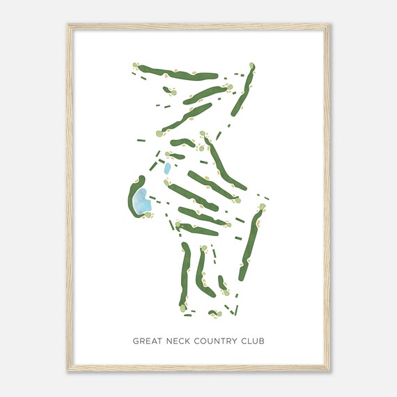 Great Neck Country Club Connecticut Modern Watercolor Map Golfer Gift Golf Wall Art Golf Poster Print Course Layout