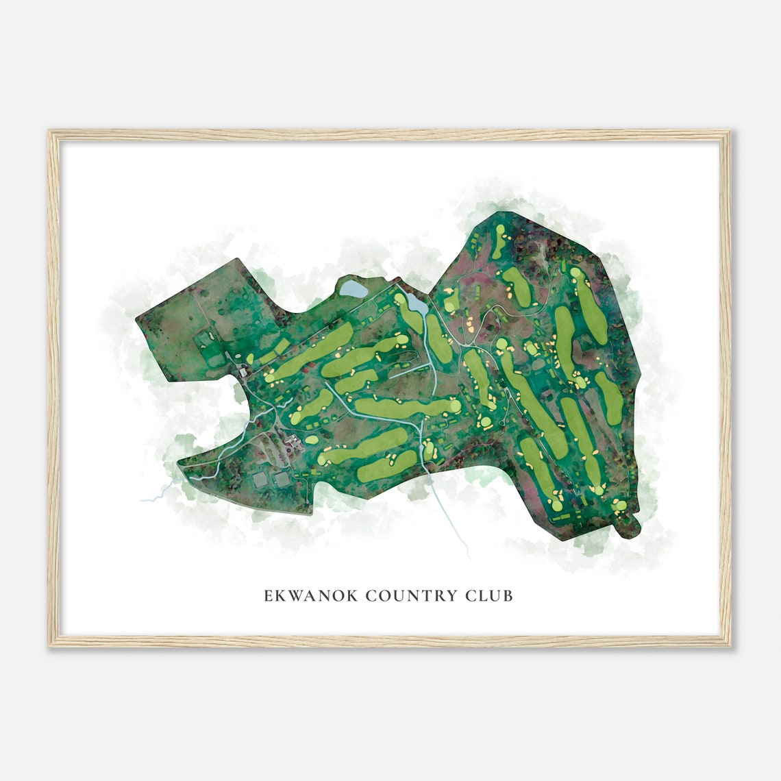 Ekwanok Country Club Vermont Classic Watercolor Map Golfer Gift Poster