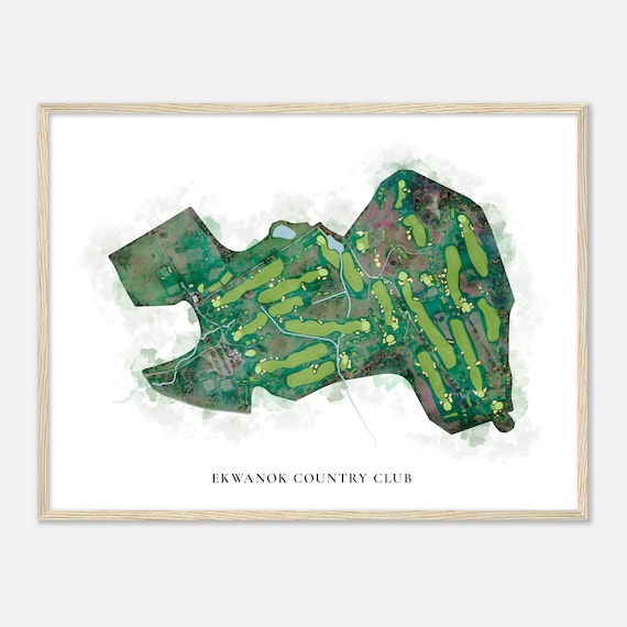 Ekwanok Country Club Vermont Classic Watercolor Map Golfer Gift Golf Wall Art Golf Poster Print Course Layout