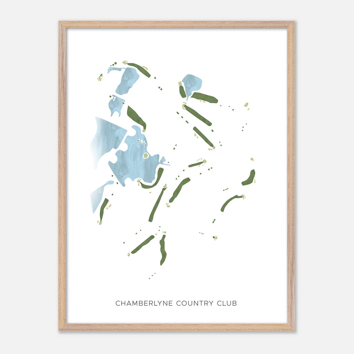 Chamberlyne Country Club Watercolor Course Map Lakeside Layout Poster - Image 6
