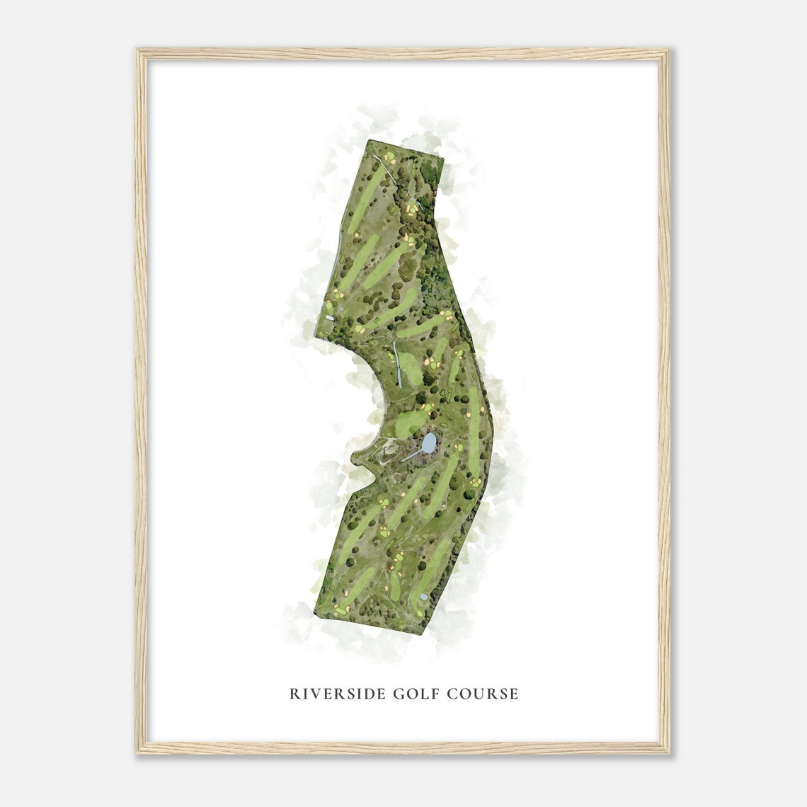 Riverside Golf Course Texas Classic Watercolor Golf Map Poster