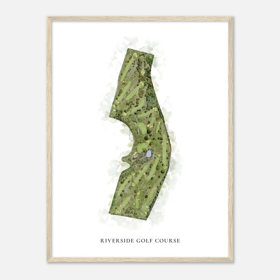 Riverside Golf Course Texas Classic Watercolor Map Golfer Gift Golf Wall Art Golf Poster Print Course Layout