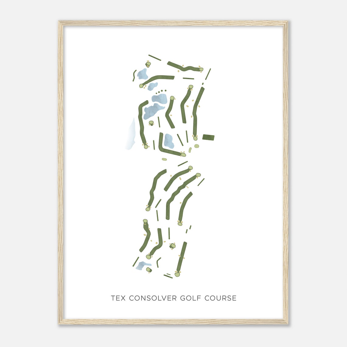 Tex Consolver Golf Course Kansas Modern Watercolor Map Golfer Gift Golf Wall Art Golf Poster Print Course Layout