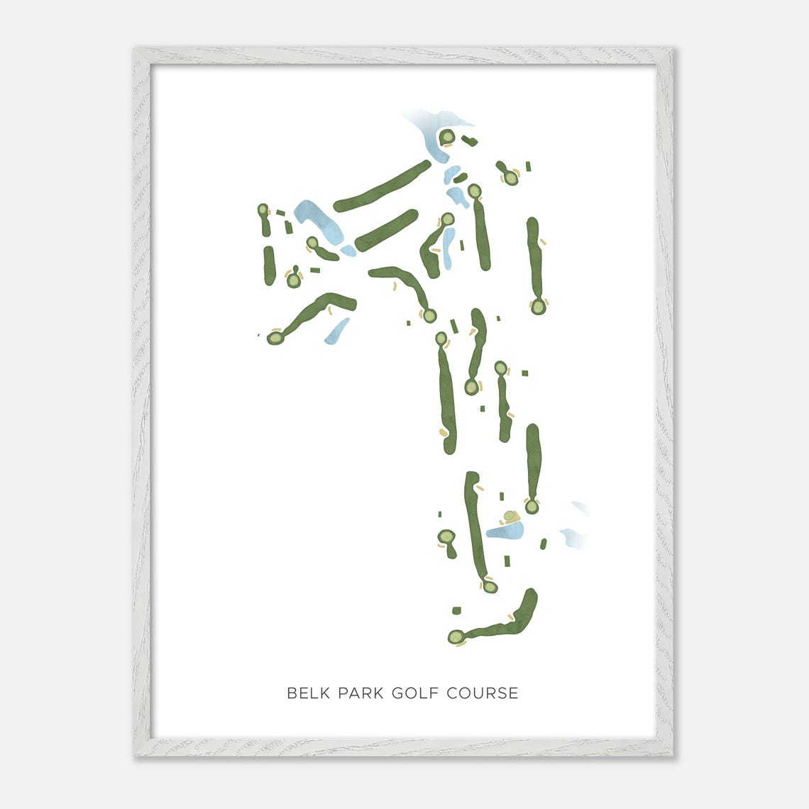 Belk Park Golf Course Illinois Parkland Modern Watercolor Map Poster - Image 2