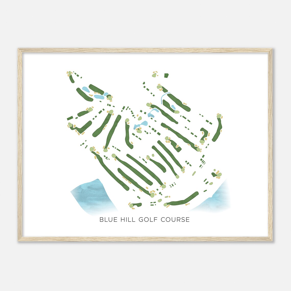 Blue Hill Golf Course New York Modern Watercolor Map Golfer Gift Golf Wall Art Golf Poster Print Course Layout
