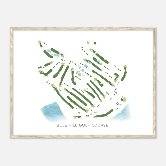 Blue Hill Golf Course New York Modern Watercolor Map Golfer Gift Golf Wall Art Golf Poster Print Course Layout