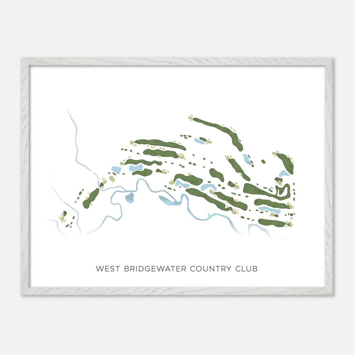 West Bridgewater Country Club Golf Course Minimalist Map Poster - Image 4