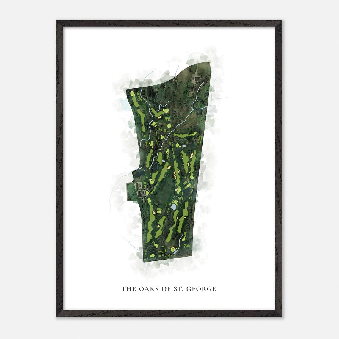 The Oaks Of St. George Classic Aerial Watercolor Golf Map Poster - Image 2