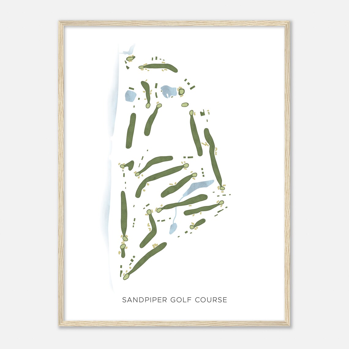 Sandpiper Golf Course California Modern Watercolor Map Golfer Gift Golf Wall Art Golf Poster Print Course Layout - Image 2