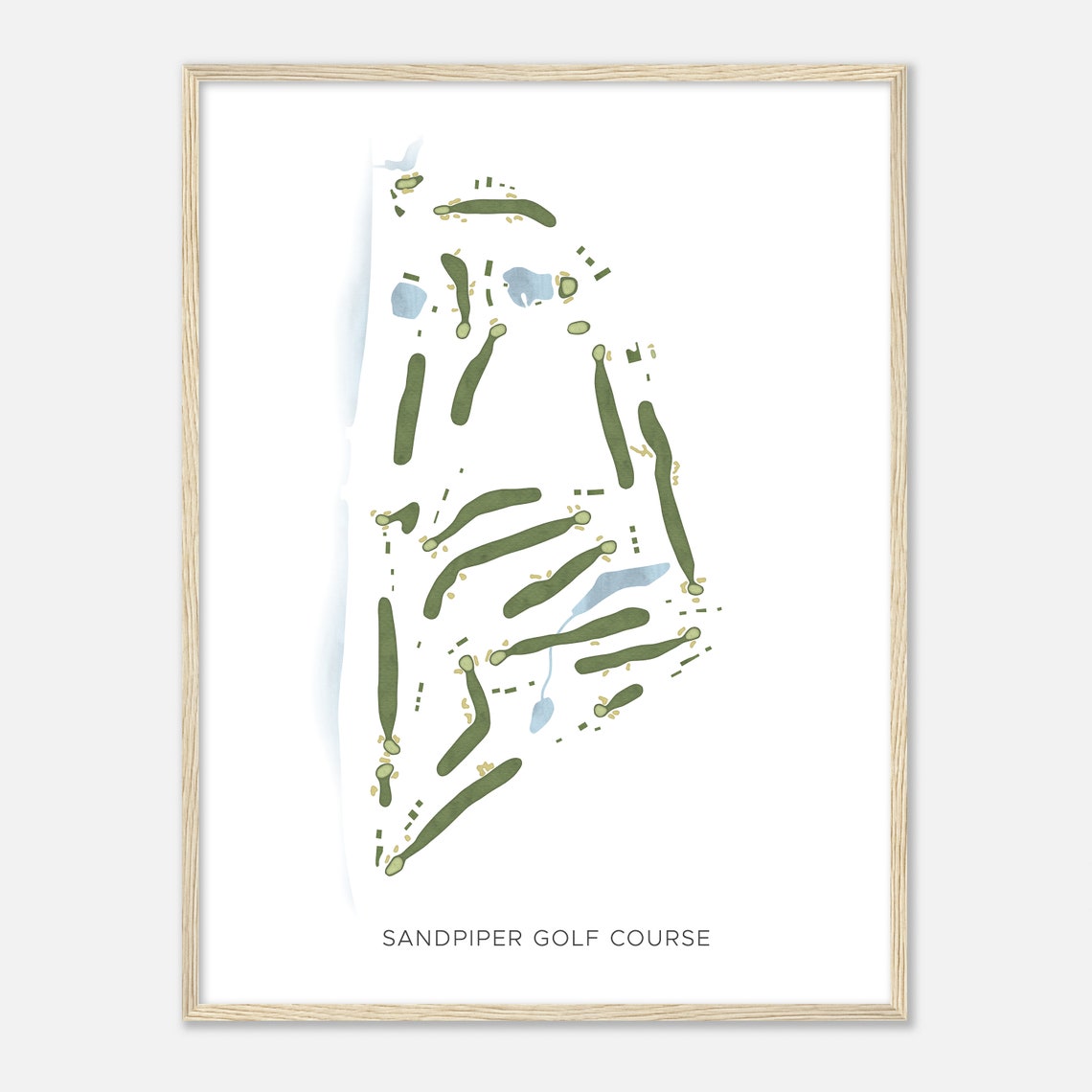 Sandpiper Golf Course Minimalist Watercolor Map Golfer Gift Wall Art - Image 2
