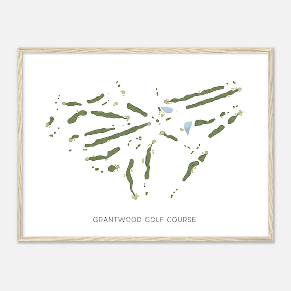 Grantwood Golf Course Ohio Modern Watercolor Map Golfer Gift Golf Wall Art Golf Poster Print Course Layout