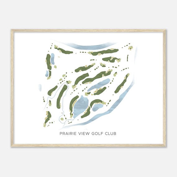 Prairie View Golf Club Indiana Modern Watercolor Map Golfer Gift Golf Wall Art Golf Poster Print Course Layout